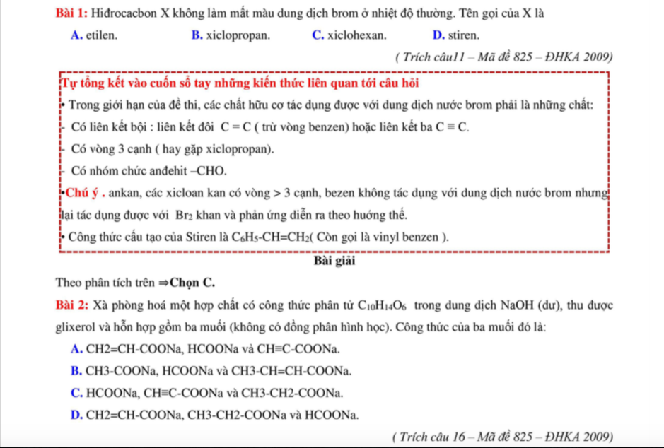 Câu hỏi lý thuyết hoá học hiệu quả - Hóa học lớp 12