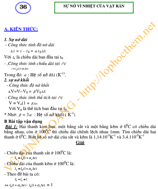 Sự nở vì nhiệt của vật rắn