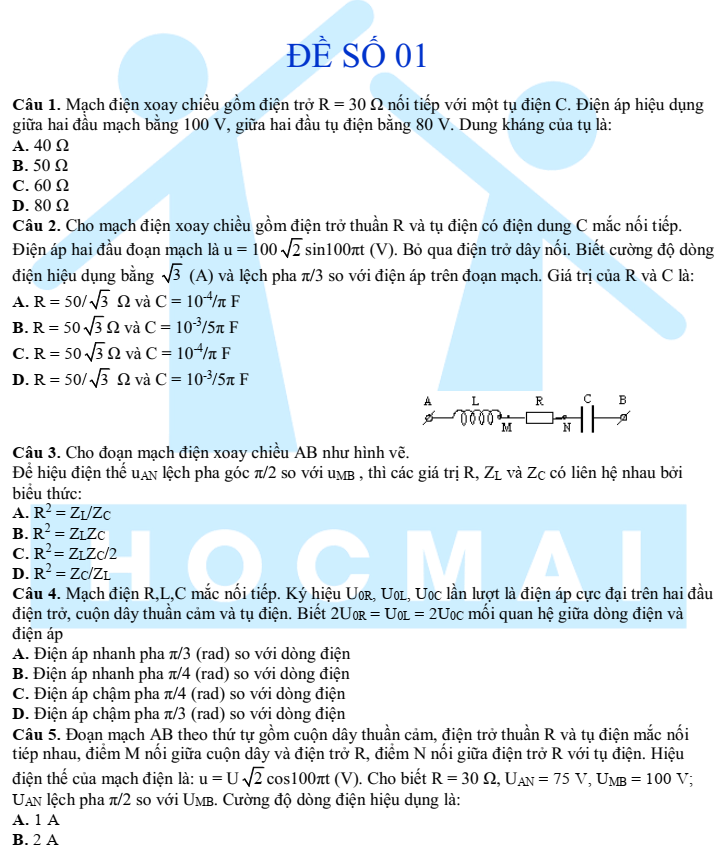 Giải toán khó bằng giản đồ Vecto - Vật Lý lớp 12